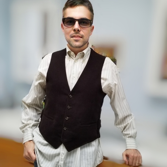 NAUTICA green white striped long sleeve shirt Neck 16.5 - Picture 3 of 7